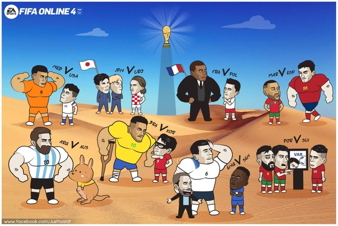 Dân mạng rần rần chia sẻ ảnh chế sau vòng 1/8 World Cup 2022